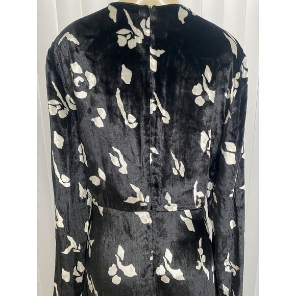 Philosophy di Lorenzo Serafini Dress Black White Velvet Velour V Neck Mi… - Picture 5 of 8